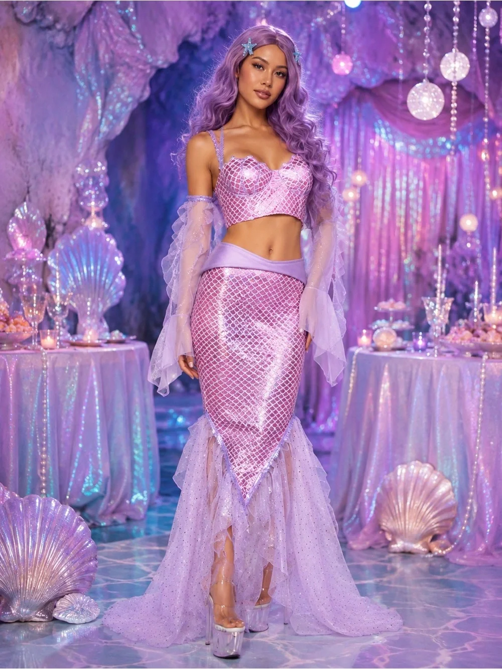 Dolls Kill Trickz N’ Treatz Ocean Enchantress Mermaid Costume Set XL NWT
